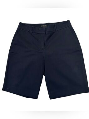 Ann Taylor Curvy Fit Navy Blue Bermuda Shorts | Stretch Cotton | Classic Summer